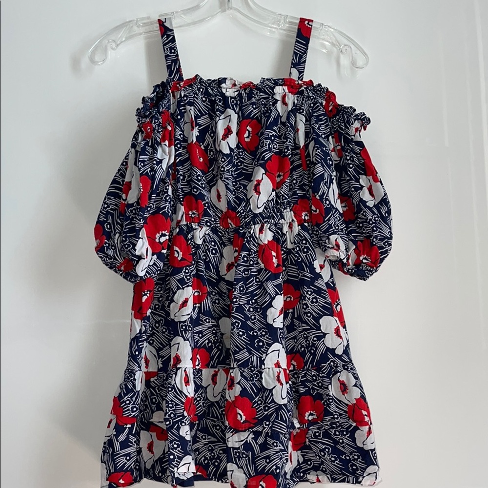 Janie and Jack Red and Blue Floral Kids Dress